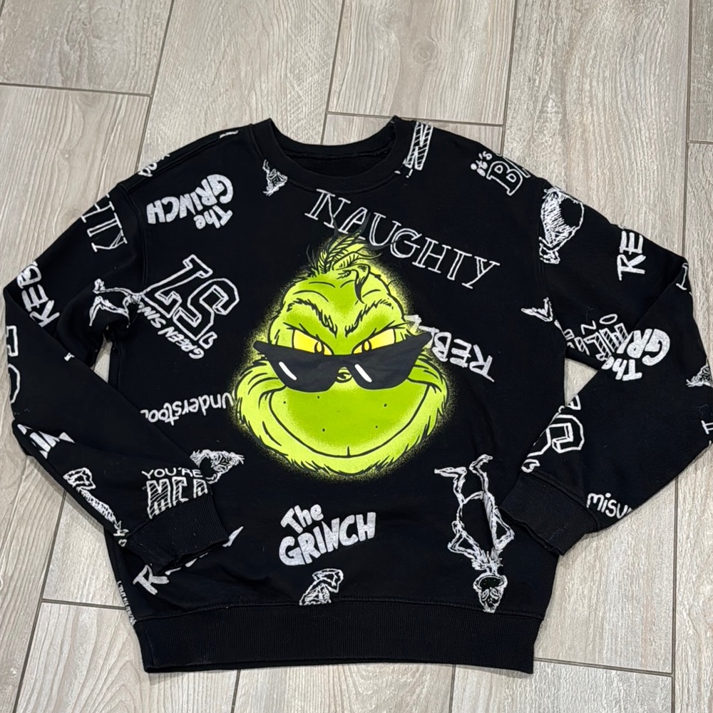 Naughty Grinch Black Crewneck Sweater
